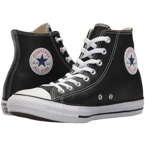 Converse Chuck Taylor(r) All Star(r) Leather Hi (Black) Classic Shoes (£46) ❤ liked on Polyvore featuring shoes, sneakers, leather shoes, laced shoes, print shoes, genuine leather shoes and cap toe shoes 1950s Mens Shoes, Black Lace Shoes, Taylor R, Black Lace Up Shoes, Cap Toe Shoes, Dr Shoes, Saddle Shoes, Star Shoes, Genuine Leather Shoes