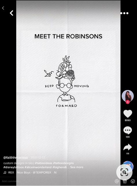 Meet The Robinsons Tattoo, Keep Moving Forward Tattoo, Meet The Robinsons, The Robinsons, Meet The Robinson, Nice Boy, Disney Tattoos, Big Hero 6, Keep Moving Forward