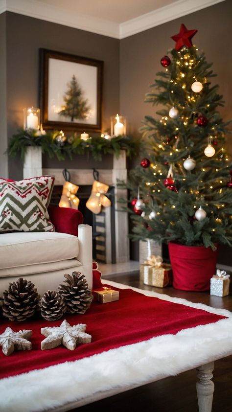 Transform your space this holiday season with our ultimate guide to cozy Christmas room decor Discover enchanting ideas that will turn your bedroom into a winter wonderland Explore aesthetic DIY projects that add warmth and charm to your living room perfect for creating a festive atmosphere We also share modern and simple styles that suit small living areas and bay windows ensuring every corner of your home radiates holiday cheer From inviting coffee table arrangements to tho Cozy Christmas Room, Coffee Table Arrangements, Explore Aesthetic, Aesthetic Diy, Cozy Christmas Decor, Bay Windows, Hanging Stockings, Christmas Room Decor, Flickering Candles