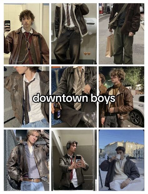 Types Of Male Aesthetics, Outfit Aesthetics Types Men, Different Types Of Guys Aesthetic, Men Fashion Styles Types, Downtown Men Outfits, Types Of Outfits Style Men, Y2k Outfits Men Ideas, Downtown Guy Outfits, Downtown Boy Aesthetic Outfits