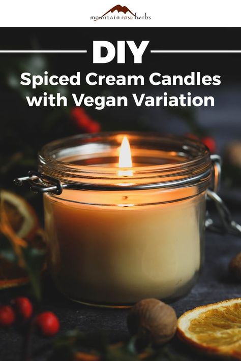 Make Homemade Candles, Diy Candles Homemade, Diy Aromatherapy Candles, Cream Candles, Diy Spices, Mountain Rose Herbs, Candle Supplies, Food Candles, Diy Candle