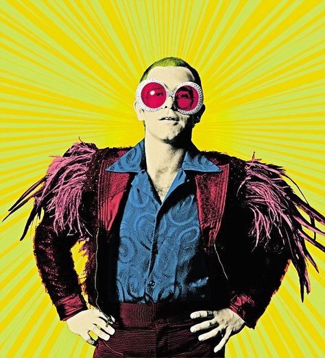 Bright Elton John! Elton John Photography, Elton John Illustration, Elton John Aesthetic, Elton John Art, Rocket Man Elton John, Elton John 70s, Elton John Poster, Elton John Glasses, Elton John Costume