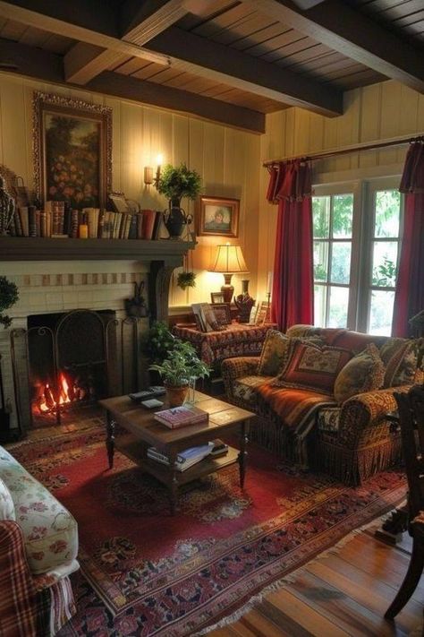 Country Cottage Living Room Ideas, Small Cottage Interiors Living Room, Living Room Decorating Ideas Cozy, English Cottage Style Living Room, Cottage Interiors Living Rooms, Small Country Cottage, English Cottage Living Room, Cottage Living Room Ideas, Small Cottage Interiors