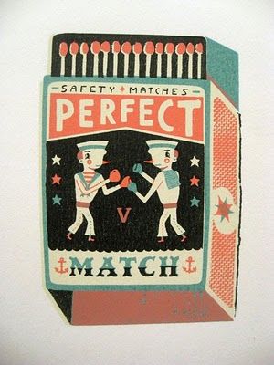 #graphic #nautical #matches Linocut Inspiration, Old Posters, Retro Illustrations, Doodle Characters, Etiquette Vintage, Ahoy Matey, Illustration Styles, Matchbox Art, Match Box