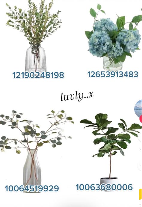 Plant Decal Id Bloxburg, Coastal Decals Bloxburg Plants, Space Fillers For Bloxburg, Bloxburg Realistic Entrance, Bloxburg Modern Plant Decals, Indoor Plant Codes Bloxburg, Coastal Plant Codes Bloxburg, Bloxburg Plant Vase Decals Codes, Costal Beach Aesthetic House