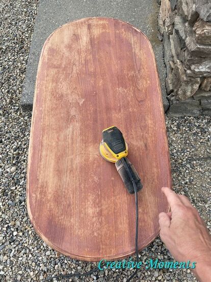 Wood Coffee Table Makeover, Red Coffee Table, Coffee Table Refinish, Oval Wood Coffee Table, Red Coffee Tables, Stripping Furniture, Coffee Table Makeover, Farmhouse Coffee Table, Farmhouse Fresh