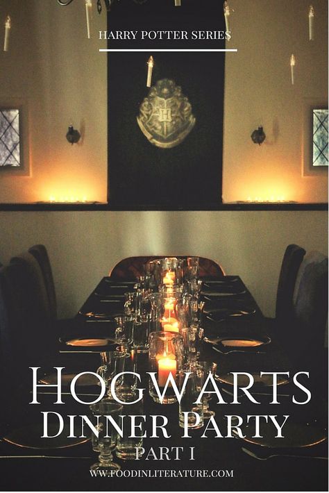 Harry had never even imagined  such a strange and splendid place. It was lit by thousands and thousands of candles that were floating in midair over four long tables, where the rest of the students were sitting. These tables were laid with glittering golden plates and goblets. At the top of the hall was another … Hp Crafts, Hogwarts Halloween, Harry Potter Dinner, Hogwarts Style, Harry Potter Pumpkin, Hogwarts Party, Harry Potter Halloween Party, Wizard Party, Harry Potter Bday