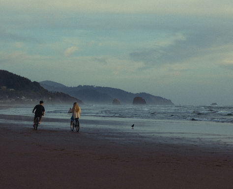 Cinematic, canon beach, Oregon, 80s rom com, vintage aesthetic, passion, twilight, Oregon coast, bikes, bike shoot, motion blur, casual outfits, screen grabs, dress, movie scenes, film, vintage, cozy, movie scenes, couples inspo, aesthetic, couples photos, in love, young, free, movie stills, cinematography, documentary style photography, storytelling, colorado photographer, couples photos, Oregon photographer, cinematic imagery, Twilight Oregon, Cinematography Documentary, Canon Beach Oregon, Canon Beach, Photography Storytelling, Documentary Style Photography, Aesthetic Couples, Film Vintage, Motion Blur