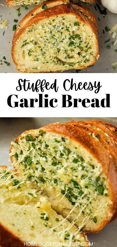 Make the ultimate side dish with this Stuffed Cheese Garlic Bread recipe. Loaded with gooey cheese, melty butter and of course tons of fresh fragrant garlic. Cheese Garlic Bread Recipe, Cheesy Garlic Bread Recipe, Cheese Garlic Bread, Bread Yeast, Frozen Garlic Bread, Garlic Cheese Bread, Garlic Bread Recipe, Cheesy Garlic Bread, Cheesy Bread