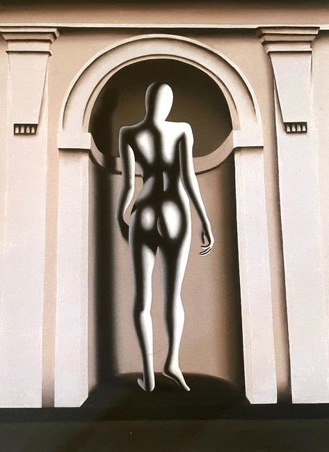 Mark Kostabi - Back Turned in Wall Niche, Hand Signed, Numbered in Pencil (15/50) Print by Listed Artist. Mark Kostabi, Wall Niche, Artist Bio, Acrylic Oil Painting, Oct 1, End Of Summer, Printer Ink, Acrylic Painting, Art Gallery