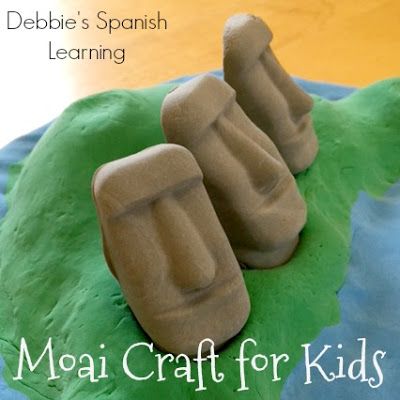 America Crafts, Culture Studies, Spanish Crafts, Easter Island Statues, International Craft, Cultural Crafts, Island Crafts, Homeschool Projects, Travel Crafts