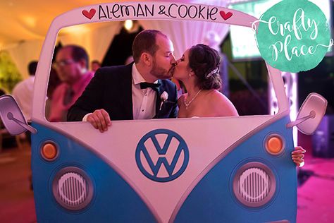 Vw Bus Photo Booth, Car Photo Booth, Bus Photo Booth, Wedding Party List, Vw Bus Photo, Cutout Frame, Bus Photo, Party List, Frame Props