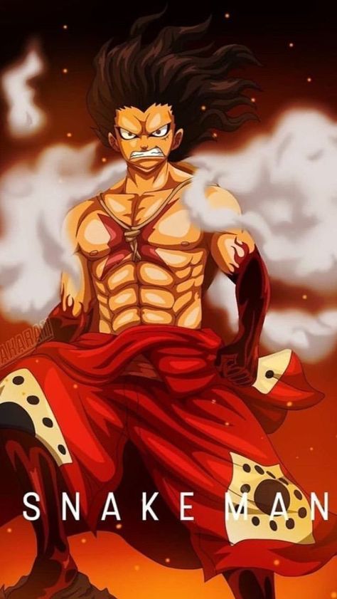 Luffy Gear 4 Snake Man, Wano Luffy, Snake Man, Luffy Gear 4, Gear 4, Monkey D Luffy, One Piece, Anime, On Instagram