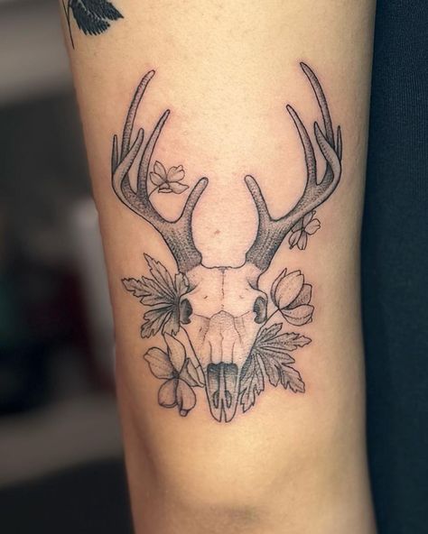 Just a reminder that we do big work as well! Hit up our artists for bigger work! #sandiegotattooshop Realism Deer Tattoo, Feminine Deer Skull Tattoo, Deer Antler Knee Tattoo, Elk Antlers Tattoo, Caribou Antler Tattoo, Deer Skull Knee Tattoo, Antler Knee Tattoo, Floral Deer Tattoo, Deer Antler Tattoo With Flowers