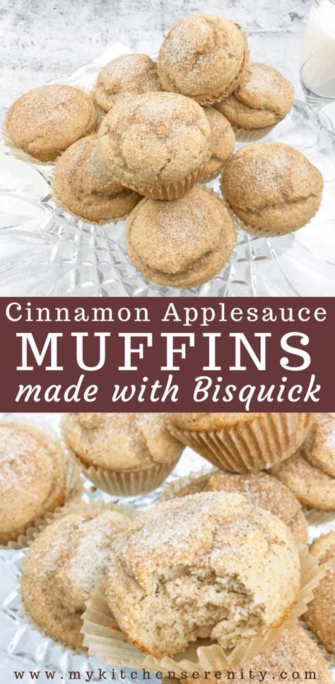 Things To Make With Bisquick, Bisquick Scones, Cinnamon Applesauce Muffins, Bisquick Muffins, Easy Muffin Recipe, Breakfast Desserts, Cinnamon Applesauce, Applesauce Muffins, Simple Muffin Recipe