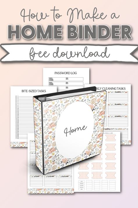 Home Management Binder Ideas, Free Home Management Printables, Home Organization Binder Printables Free, Home Organization Planner, Free Printable Organization Sheets Home Management Binder, Family Binder Free Printables Templates, House Binder Organization, Home Planner Ideas, Apartment Binder