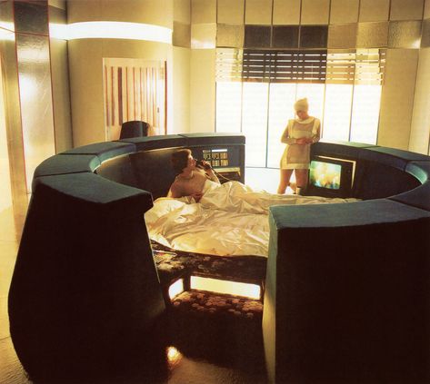 Space age bedroom - Imgur Space Age Interior, 80s Interior, 70s Interior, Retro Interior, House Book, Vintage Interiors, Retro Futurism, Space Age, Dream Bedroom