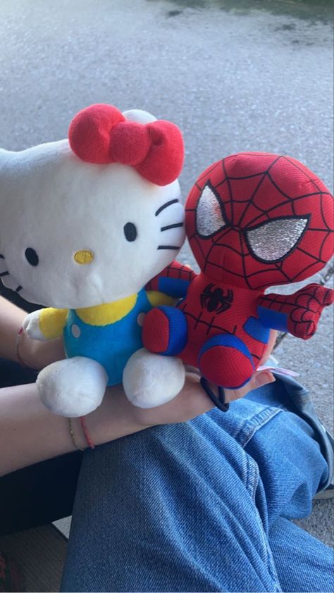 Hello Kitty And Spiderman, Spiderman Outfit, Images Hello Kitty, Ethereal Aesthetic, Kitty Drawing, Hello Kitty Drawing, Outfit Collage, Hello Kitty Items, Birthday Wishlist