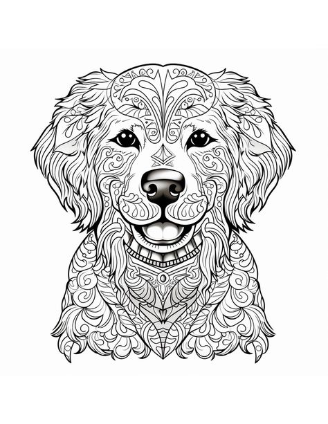 Zentangle Animals, Mandala Book, Top Dog Breeds, Love Coloring Pages, Zen Doodle Art, Easy Drawings For Kids, Doodle Lettering, Zen Doodle, Dog Images