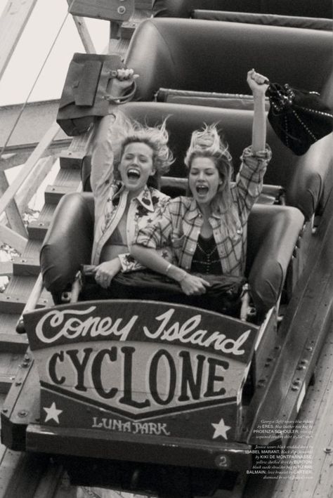 * Bucketlist Summer, Jessica Hart, Georgia May, Georgia May Jagger, Robert Doisneau, Love Magazine, Amusement Parks, Friend Goals, Coney Island