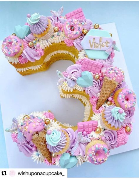 Zoe Cake, Number Birthday Cakes, Large Bar, Candy Cupcake, Cake Candy, Funny Birthday Cakes, Number Cake, Candy Theme, Little Mermaid Birthday