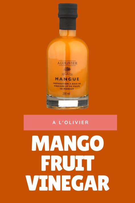 Elevate your dishes with the exotic flavor of A L'Olivier Mango Fruit Vinegar! Made from ripe, succulent mangoes, this vinegar adds a burst of tropical sweetness to salads, marinades, and sauces. With its vibrant color and rich taste, A L'Olivier Mango Fruit Vinegar is the perfect way to brighten up your culinary creations. Explore new flavor horizons and experience the taste of paradise with A L'Olivier Mango Fruit Vinegar! Olive And Mango Recipes, Mango Preserves Recipes, Mango Vinegar, Mango Vinaigrette Dressing Recipe, Mango Preservation, Fruit Vinegar, Mango Fruit, Tropical Twist, New Flavour