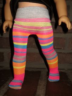 A couple of years ago I found a Pinterest post or two that said you could make doll tights from a pair of sox. Wow, great idea! Except that every tutorial I found left me pondering. What were the m… Doll Tights, Izzy Dolls, American Girl Clothes Patterns, American Girl Dress Pattern, Our Generation Doll Clothes, 12 Inch Doll Clothes, Sew Doll, Doll Clothes Tutorial, Make Doll