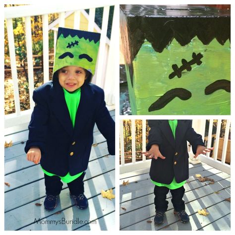 Add a special touch to this year's Halloween costume with a homemade Frankenstein headpiece your toddler will love! Toddler Frankenstein Costume, Diy Frankenstein Costume, Frankenstein Costume Kids, Frankenstein Costume Diy, Mash Show, Easy Disney Costumes, Cute Toddler Halloween Costumes, Diy Frankenstein, Frankenstein Halloween Costumes