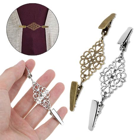 Smarter Shopping, Better Living! Aliexpress.com Buckle Clothing, Vintage Sweater Clips, Rhinestone Blouse, Cardigan Clips, Retro Cardigans, Buckle Outfits, Collar Clips, Sweater Clip, Retro Sweater