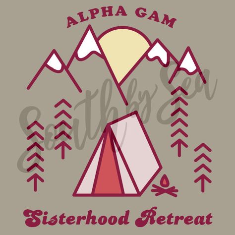 ✰ South by Sea @southbyseacollege ✰ Alpha Gamma Delta | AGD Alpha Gam | Sisterhood Retreat | Camping | South by Sea | Greek Tee Shirts | Custom Apparel Design | Custom Greek Apparel | Sorority Shirts | Sorority Graphics | Sorority Tanks | Sorority Shirt Designs Sorority Retreat Shirts, Sorority Retreat, Sisterhood Retreat, Greek Letter Shirts, Sorority Recruitment Outfits, Camp Theme, Custom Clothing Design, Alpha Gam, Sorority Shirt Designs