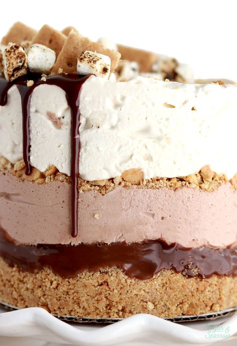 Marshmallow Ice Cream, Smores Ice Cream, Brownie Ice Cream Cake, Homemade Hot Fudge, Ice Cream Birthday Cake, Ice Cream Chocolate, Ice Cream Cake Recipe, Ice Cream Treats, Chocolate Ice