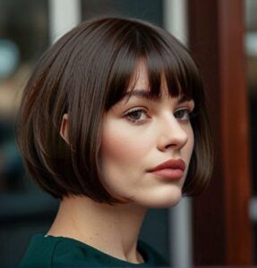 Chic Style Collectivé | 12 French Bob Hairstyles for Ultimate Inspiration: The Hairstyle Taking Over the Hair Industry Bob Haircut For Fine Hair Bangs, French Bob With Bangs, French Bob Hairstyles, Timeless Haircut, Short French Bob, French Bobs, Shorter Hairstyles, Brunette Short, Fine Hair Bangs