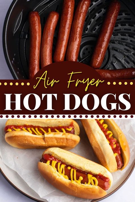 Air fryer hot dogs are crispy on the outside and tender and juicy on the inside. With this easy recipe, they taste just like they were grilled! Fried Hotdogs, Air Fryer Hot Dogs, Fried Hot Dogs, Making Hot Dogs, Hot Dog Toppings, Easy Recipes For Beginners, Air Fry Recipes, Hot Dog Recipes, Party Snack