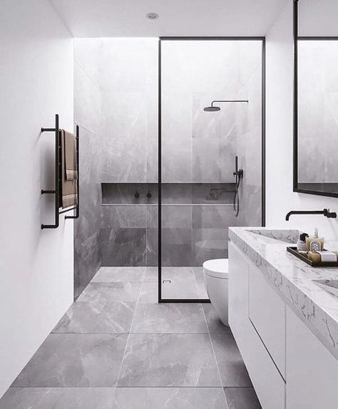 Drømme Bad, Minimalist Bathroom Design, Interior Design Minimalist, Minimal Interior Design, Bathroom Inspiration Modern, Grey Bathroom, Story Board, Bathroom Design Luxury, Bathroom Layout