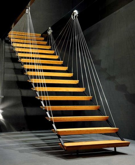 Floating staircase سلالم حلزونية, Stairway Lighting, Escalier Design, Stair Case, Home Stairs Design, Modern Stairs, Lan Can, Interior Stairs, Modern Staircase