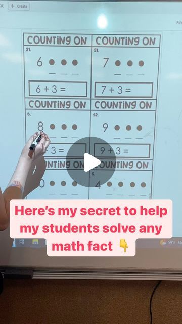 Kaylee Bisby | 2nd Grade Teacher on Instagram: "Here’s the secret 👇  Have you ever watched a student try to solve math facts and they seem stuck? They probably just sat there not writing anything.  Maybe you have tried flash cards or having them practice timed tests everyday but they still aren’t getting it…  Well here’s my secret to getting my 2nd grade students to solve any math fact… I teach counting strategies! ✨  Students use the number sequence to help them solve math facts.  For the example in the video, 6+3, students could count out 6 fingers and count out 3 fingers and then count all the fingers that are up. But this takes a while. And if they know the number sequence, there is a much faster way.  The counting on strategy!  Students start with the larger number and count on the n Math Routines, Math Journals Kindergarten, 6 Fingers, Teaching Counting, Math Tools, Kids Math, Future School, Number Sequence, Daily Math