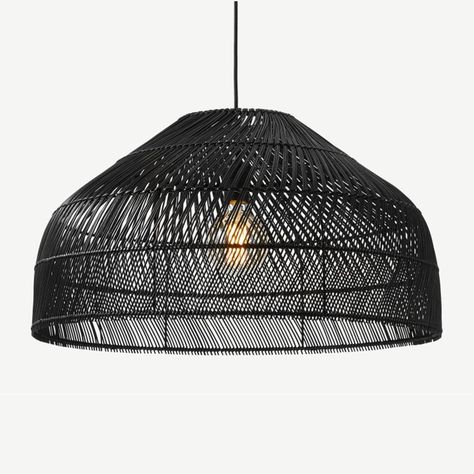 Coastal Rattan Woven Lampshade Pendant Light For Indoor Decor Lampshade Pendant Light, Woven Lampshade, Black Rattan, Black Lamp, Rattan Lamp, Rattan Pendant, Vintage Pendant Lighting, Bamboo Pendant Light, Rattan Pendant Light