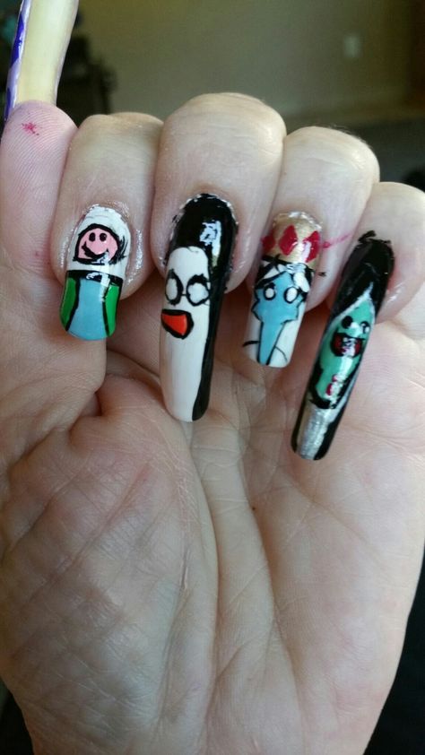 Adventure Time Adventure Time Nails, Emo Nails, Time Nails, Mew Mew, Cute Emo, Adventure Time, Nail Ideas, Acrylic Nails, Nails