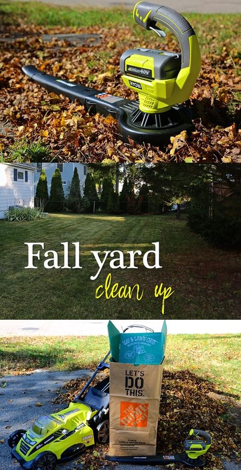 Fall Yard Clean up. The yard work that should be done before winter. Mowing, mulching, leaves and plants. Start the work now for a beautiful yard in the spring. Yard Sale Clothes Rack, Yard Sale Organization, Diy Yard Decor, Yard Sale Signs, Fall Prep, Fall Yard, Diy Curb Appeal, Yard Ideas Cheap, Yard Maintenance