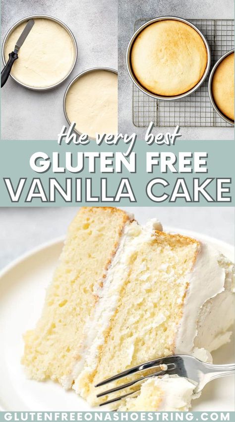 Best Gluten Free Vanilla Cake Recipe, Gluten Free Vanilla Cake Recipe, Gluten Free Birthday Cake, Gluten Free Vanilla Cake, Gluten Free Cake Recipe, Dairy Free Cake, Best Gluten Free, Gluten Free Desserts Recipes, Vanilla Cake Recipe