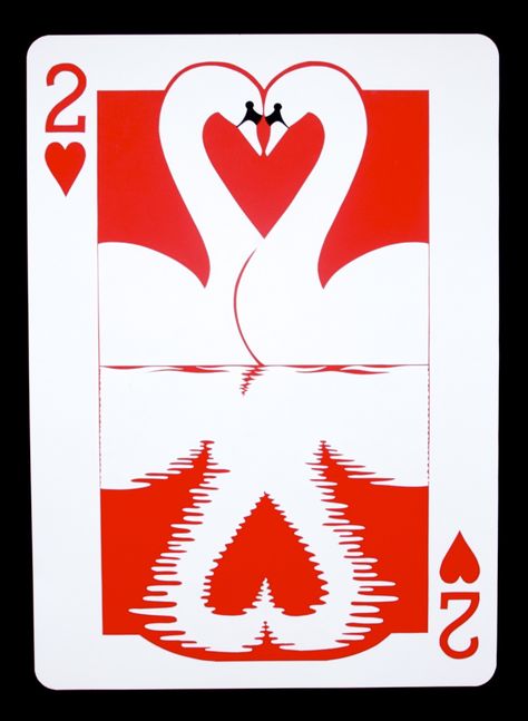 Two Of Hearts Playing Card, Playing Card Art Ideas, 2 Of Hearts Playing Card, Play Cards Design, Two Of Hearts, Playing Card Art, Playing Card Crafts, Playing Card Design, Cool Playing Cards