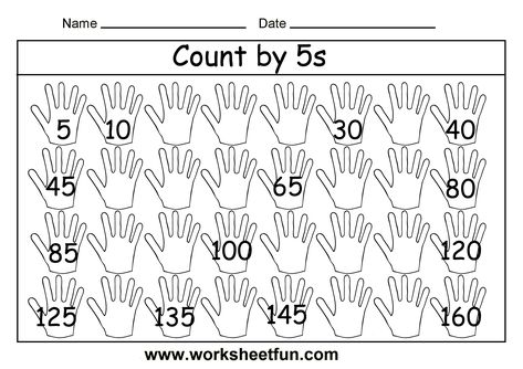 Count by 5s - 2 Worksheets Count By 5s, Homeschool Corner, Skip Counting Worksheets, Counting In 5s, Organization Xiii, Counting By 5's, Free Printable Math Worksheets, Kindergarten Projects, Counting Worksheets