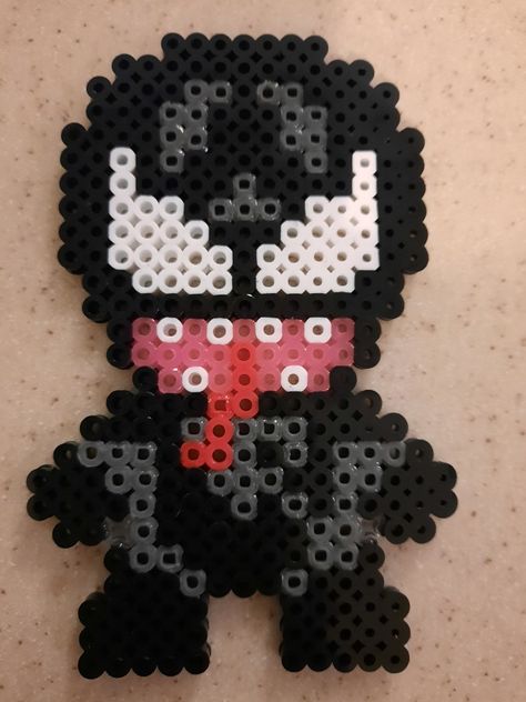 #Venom #Marvel #hammabeads #pearlbeads Marvel Melty Beads, Venom Perler Beads, Perler Beads Marvel, Avengers Perler Beads, Marvel Perler Bead Patterns, Marvel Perler Beads, Avengers Perler, Hama Beads Pattern, Melt Beads Patterns