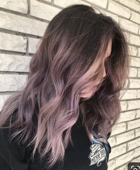 Faded Hair Color, Brown Ombre Hair Color, Lavender Hair Colors, Pink Ombre Hair, Purple Ombre Hair, Brown Ombre Hair, Dusty Lavender, Lilac Hair, Purple Mauve