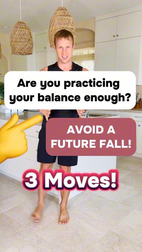 Grow Young Fitness | Improve your balance with these 3 moves - you need to be doing these on a regular basis in order to lessen the chance of a costly fall!… | Instagram Improve Balance Exercises, Gentle Workout, Neck And Shoulder Exercises, Fall Instagram, Yoga For Seniors, Health And Fitness Apps, Basic Workout, Daily Exercise Routines, Knee Exercises