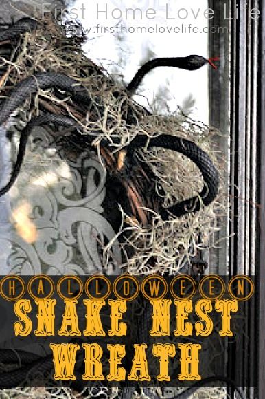 DIY Halloween scary grapevine wreath wrapped in moss and rubber snakes to make nest. Creepy and Spooky! Snake Wreath, Diy Halloween Scary, Halloween Iii, Trick Or Treaters, Halloween Store, Halloween Scary, Creepy Halloween, Halloween Inspiration, Trick Or Treater