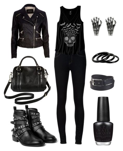 "Date Outfit 1" by theeverydaygoth ❤ liked on Polyvore featuring moda, River Island, StrÃ¶m, MANGO, Merona, OPI, Susie in the Sky y Furla Goth Date Outfit, Gothic Chic Fashion, Lazy Goth, Rock Chic Outfits, Date Outfit Ideas, Pastel Outfits, Png Outfits, Everyday Goth, Witch Style