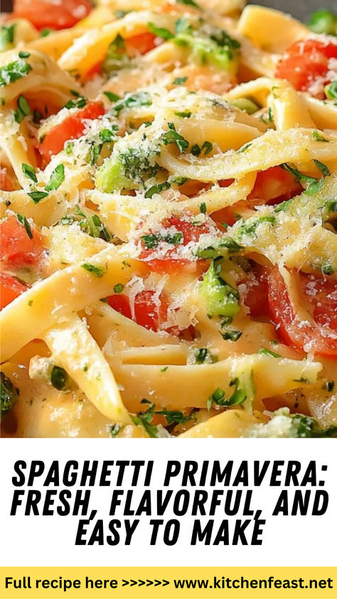 Spaghetti Primavera is the ultimate fresh and easy pasta recipe! Packed with vibrant vegetables and bursting with flavor, it's perfect for any occasion. Save this recipe now! Pasta Dishes With Veggies, Flavored Pasta Recipes, Vegetable Primavera Pasta, Pasta Primavera Recipes, Mirliton Recipe, Vegetable Primavera, Spaghetti Primavera, Easy Pasta Recipe, Pasta Primavera Recipe