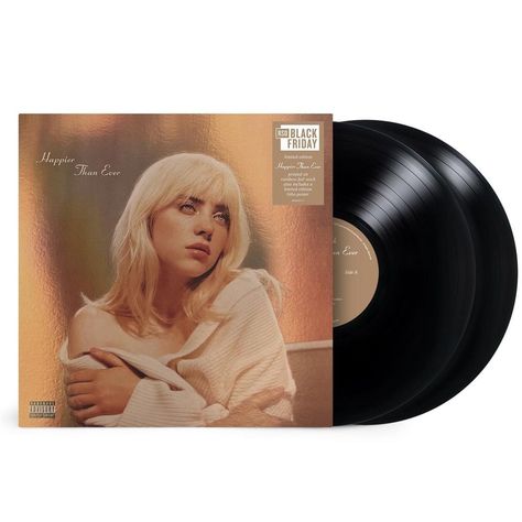 A look at Billie's recordstoredayus edition of "Happier Than Ever" This exclusive set is a 2LP pressed on 100% recycled black vinyl in a rainbow foil jacket and a new lithograph from the album shoot!! It will be released on November 25th and will retail for an estimated 50$. Billie Happier Than Ever, Ariana Grande The Weeknd, Billie Eilish Happier Than Ever, Happier Than Ever, Record Sleeves, Bossa Nova, Lithograph Print, Record Store, Her Brother