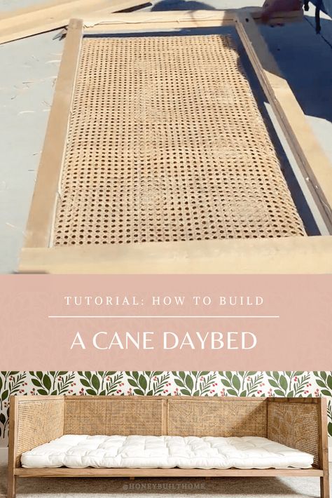 Boho Daybed, Cb2 Bed, Cane Daybed, Daybed Diy, Diy Daybed, Twin Daybed, Rattan Cane, Hemma Diy, Diy Headboards